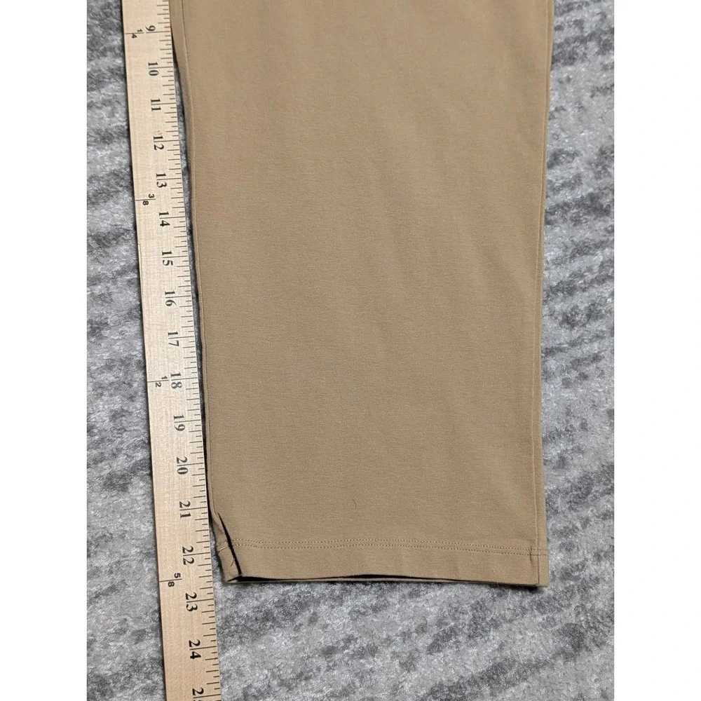 LL Bean Perfect Fit Pants Womens Medium Regular Khaki Tan Cotton Stretch 287678 - Picture 10 of 12